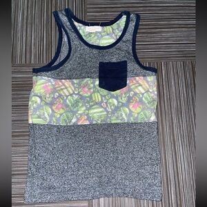 Pumpkin patch Boy’s muscle shirt tank grey Hawaiian size 5